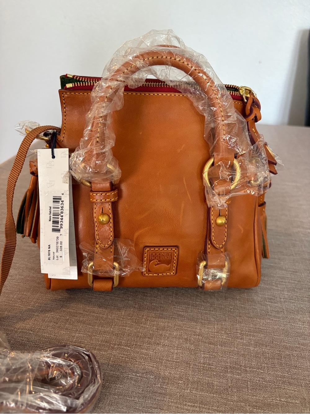 Dooney & Bourke Florentine Nano Satchel Natural Leather NWT 8L1876